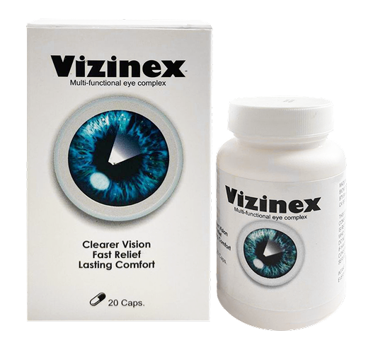 Envase de Vizinex - Complemento alimenticio para la salud visual